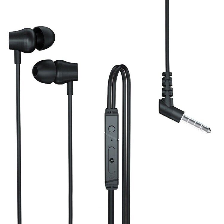 Auriculares Lenovo 0 1/8 pulgadas conector para iPhone iPad móvil en la oreja negra